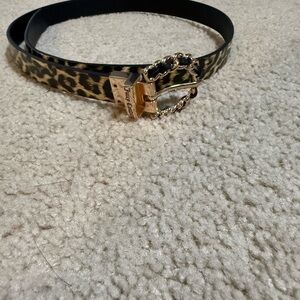 Juicy Couture reversible Leopard Belt with Gold Accents